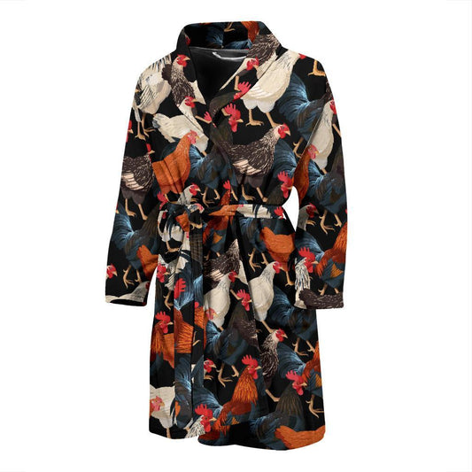 Chicken Print Pattern Men Bath Robe-JTAMIGO.COM