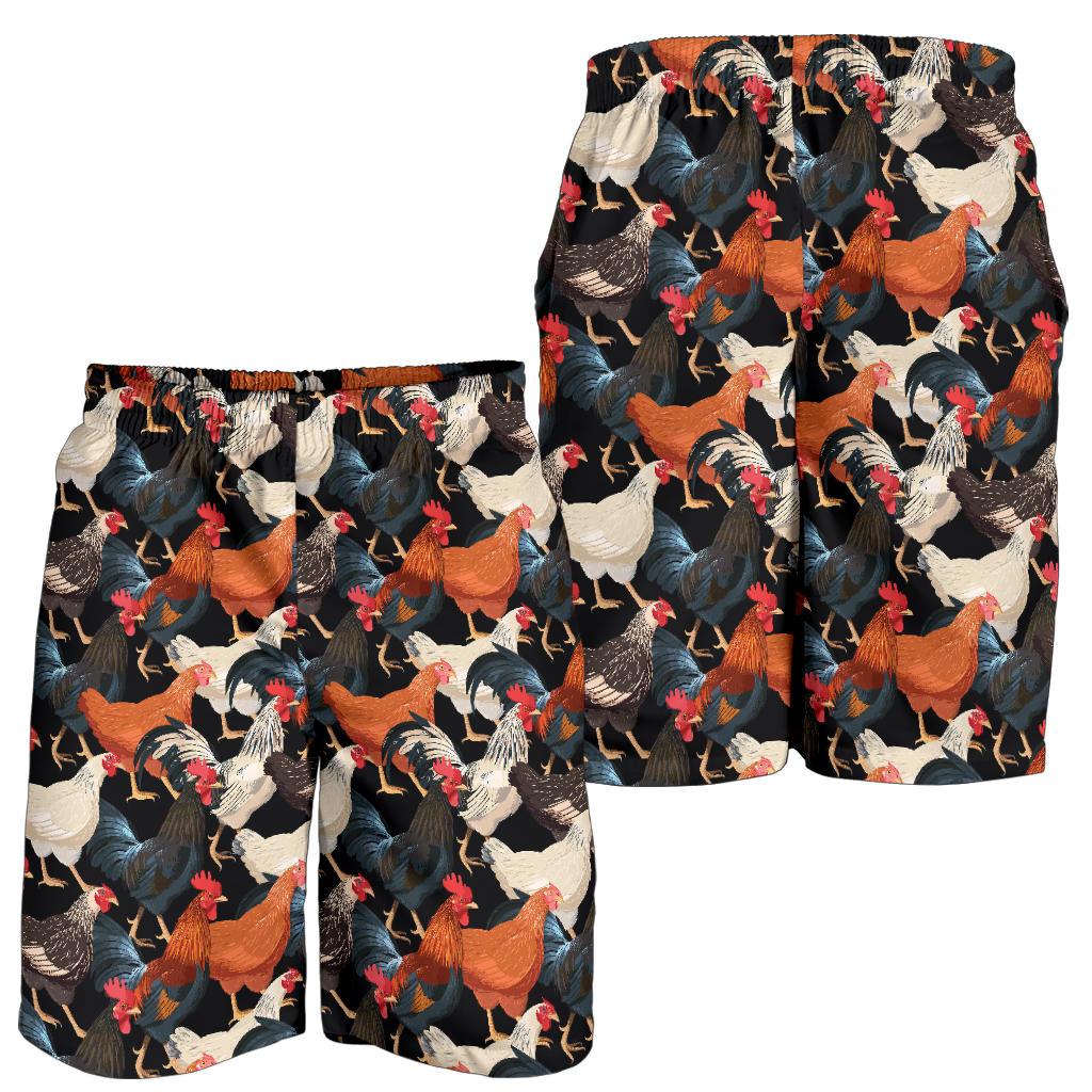Chicken Print Pattern Mens Shorts-JTAMIGO.COM