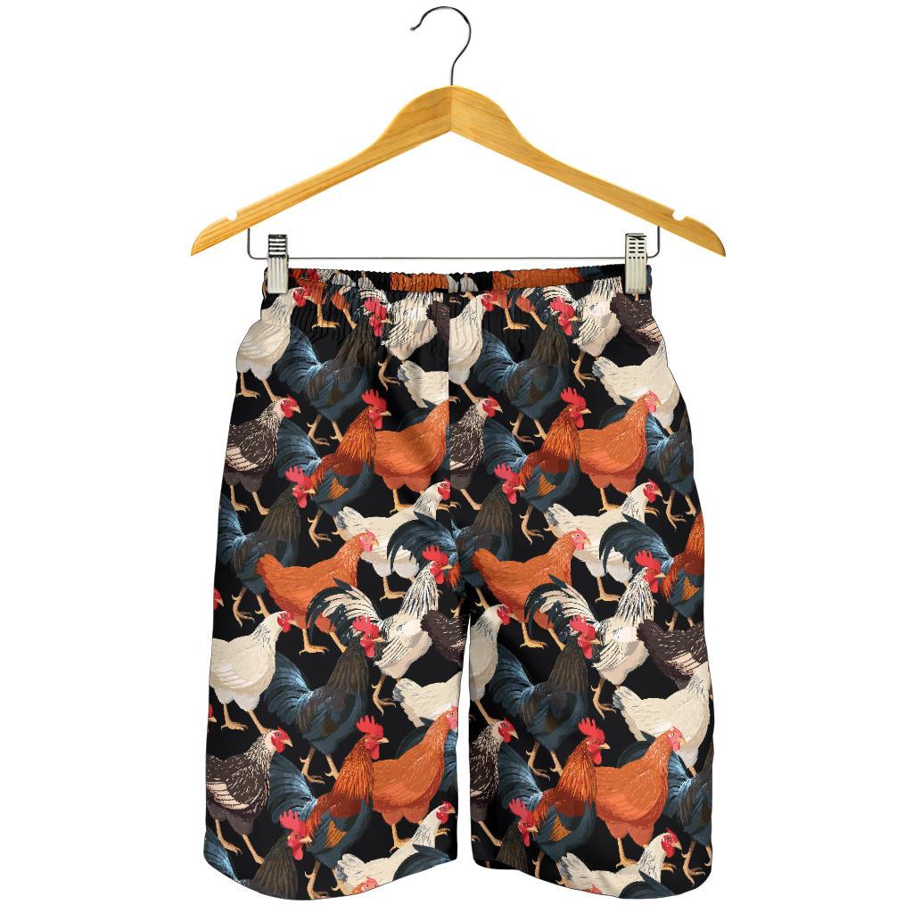 Chicken Print Pattern Mens Shorts-JTAMIGO.COM