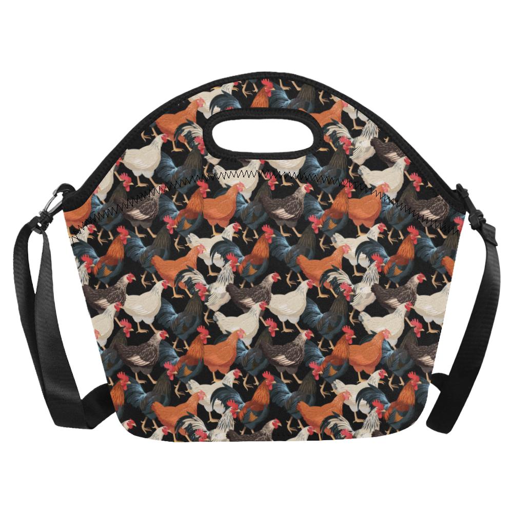 Chicken Print Pattern Neoprene Lunch Bag (Model 1669)(Large)-JTAMIGO.COM