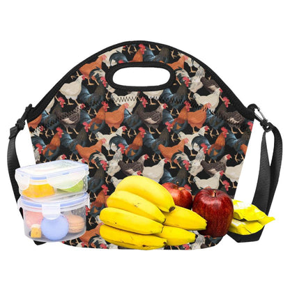 Chicken Print Pattern Neoprene Lunch Bag (Model 1669)(Large)-JTAMIGO.COM