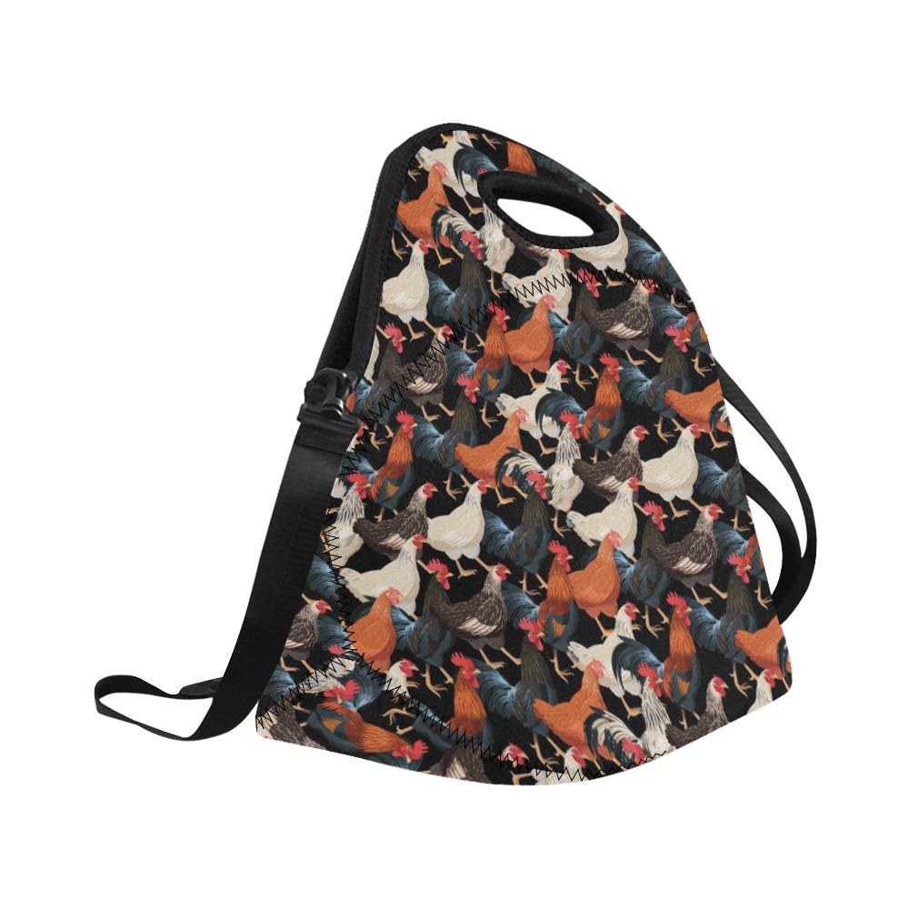Chicken Print Pattern Neoprene Lunch Bag (Model 1669)(Large)-JTAMIGO.COM