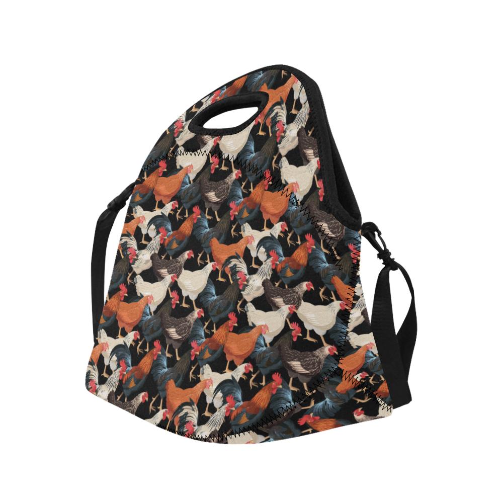 Chicken Print Pattern Neoprene Lunch Bag (Model 1669)(Large)-JTAMIGO.COM