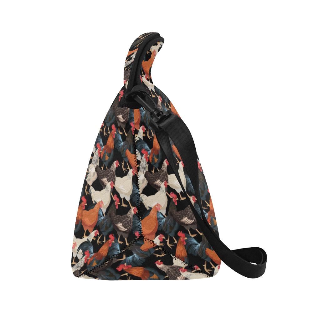 Chicken Print Pattern Neoprene Lunch Bag (Model 1669)(Large)-JTAMIGO.COM