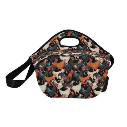 Chicken Print Pattern Neoprene Lunch Bag (Model 1669)(Large)-JTAMIGO.COM