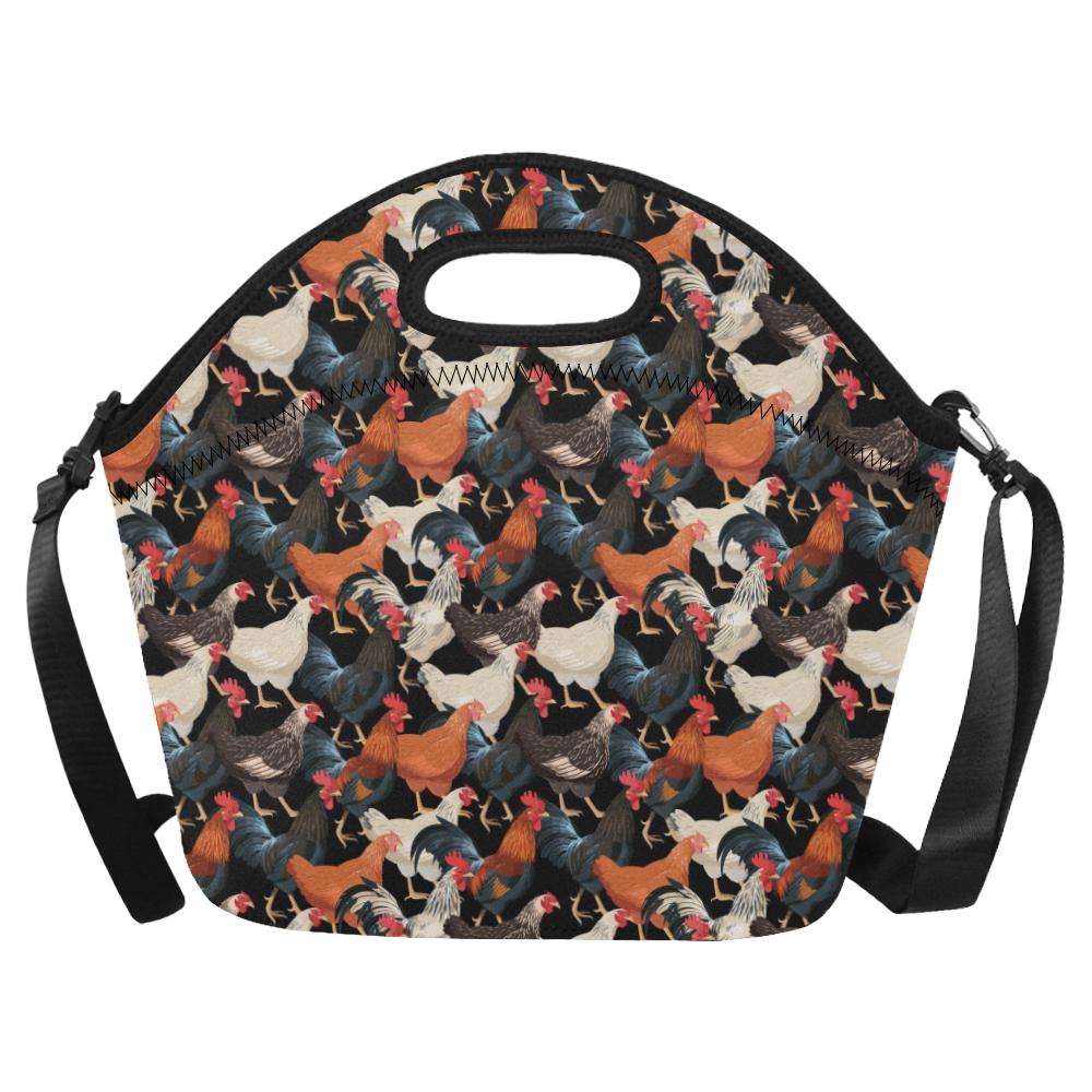 Chicken Print Pattern Neoprene Lunch Bag (Model 1669)(Large)-JTAMIGO.COM