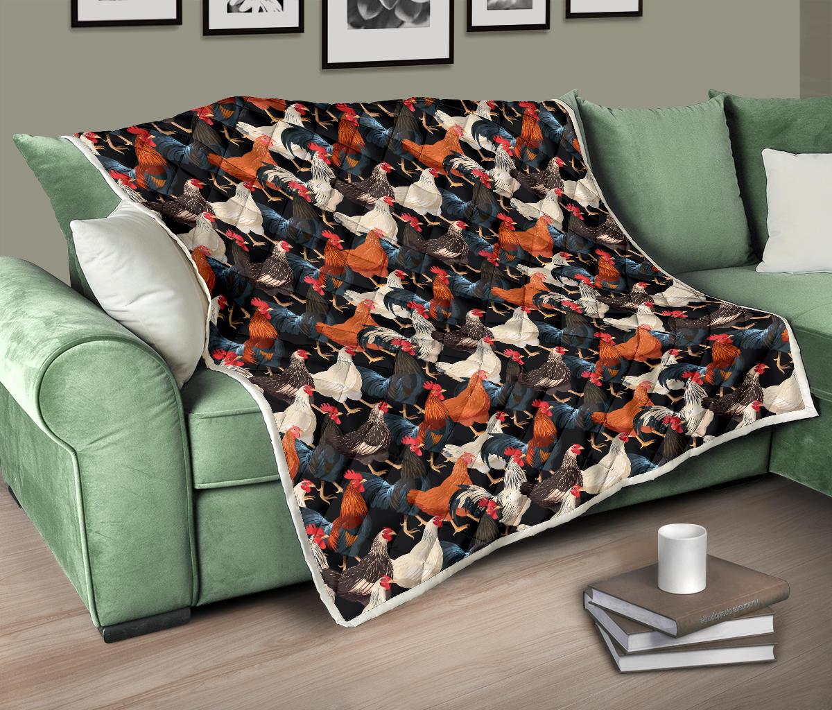 Chicken Print Pattern Premium Quilt-JTAMIGO.COM