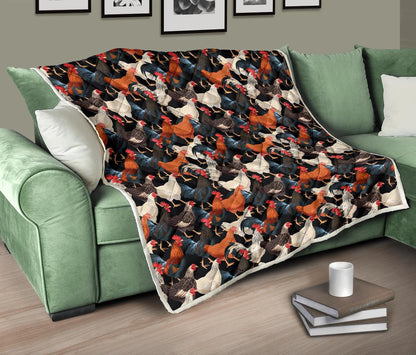 Chicken Print Pattern Premium Quilt-JTAMIGO.COM