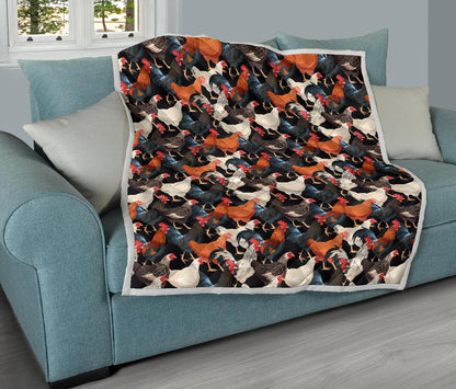Chicken Print Pattern Premium Quilt-JTAMIGO.COM