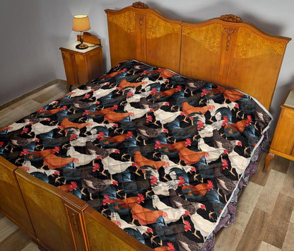 Chicken Print Pattern Premium Quilt-JTAMIGO.COM