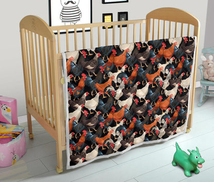 Chicken Print Pattern Premium Quilt-JTAMIGO.COM