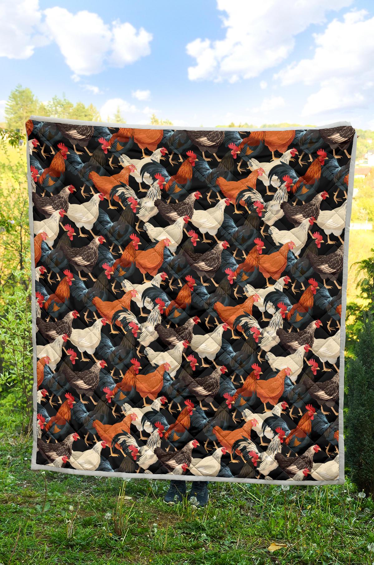 Chicken Print Pattern Premium Quilt-JTAMIGO.COM