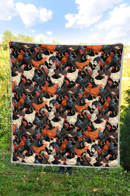Chicken Print Pattern Premium Quilt-JTAMIGO.COM
