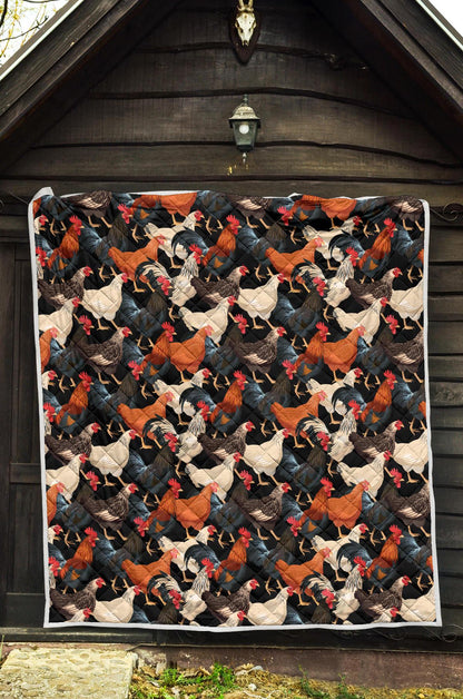 Chicken Print Pattern Premium Quilt-JTAMIGO.COM