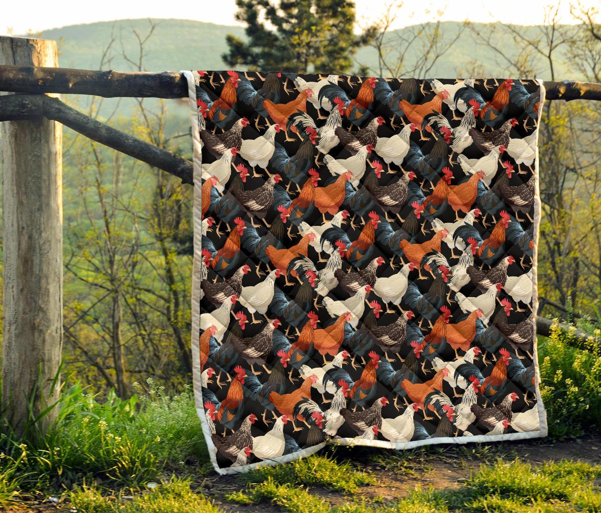 Chicken Print Pattern Premium Quilt-JTAMIGO.COM