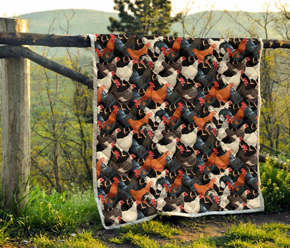 Chicken Print Pattern Premium Quilt-JTAMIGO.COM