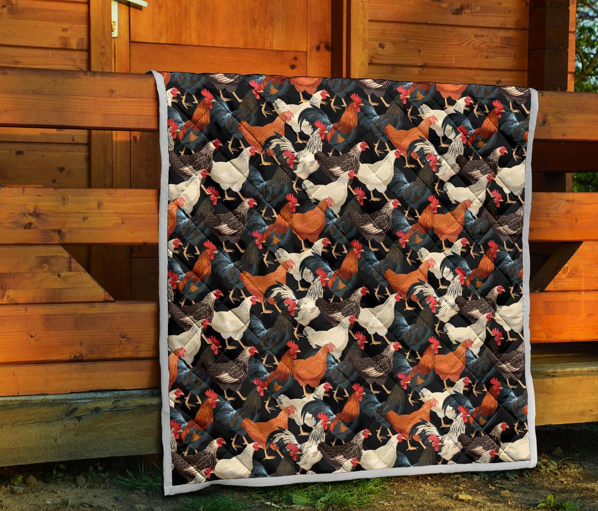 Chicken Print Pattern Premium Quilt-JTAMIGO.COM
