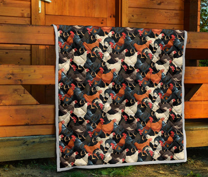 Chicken Print Pattern Premium Quilt-JTAMIGO.COM