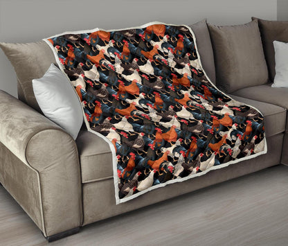 Chicken Print Pattern Premium Quilt-JTAMIGO.COM