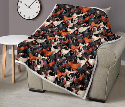 Chicken Print Pattern Premium Quilt-JTAMIGO.COM