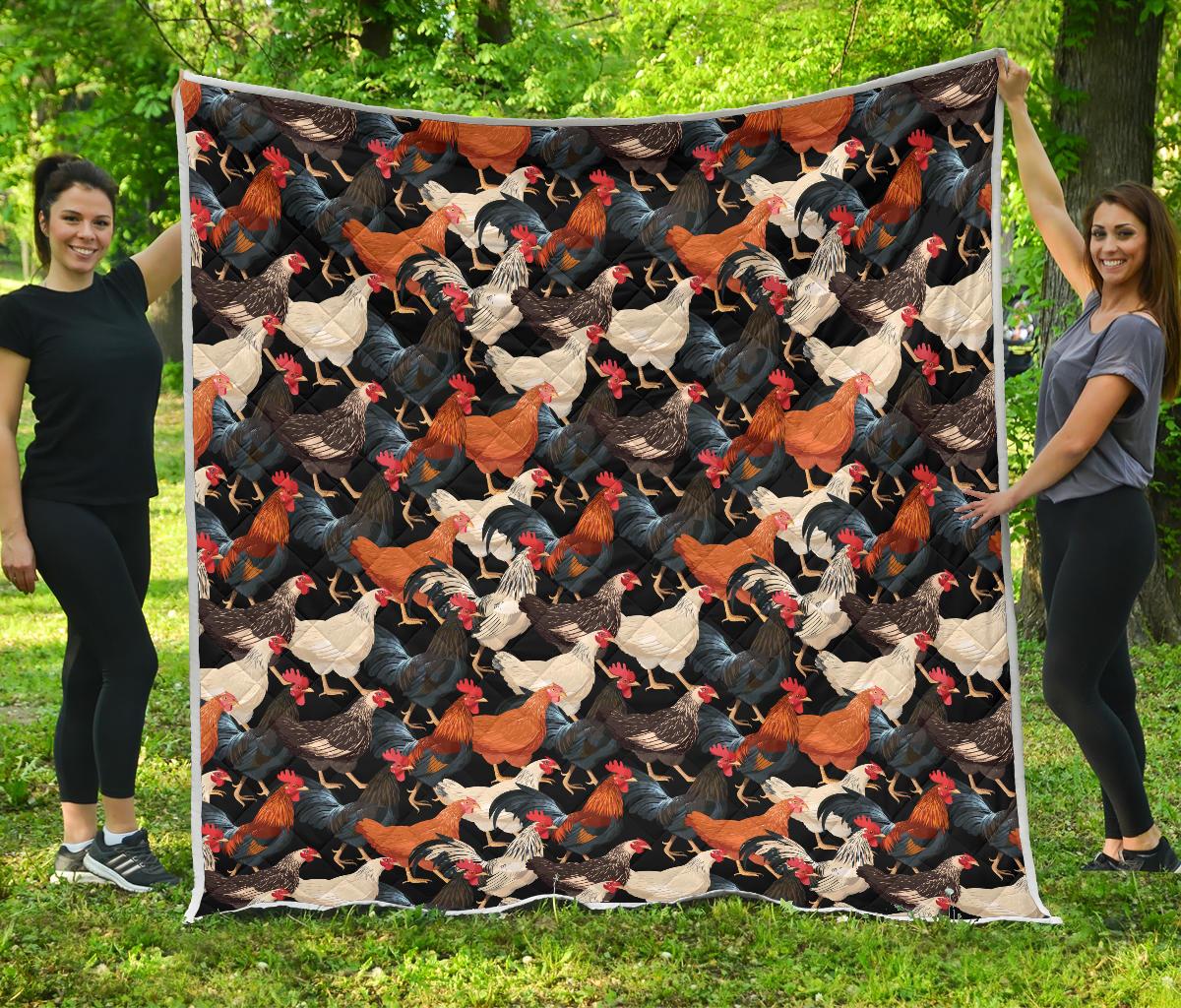 Chicken Print Pattern Premium Quilt-JTAMIGO.COM