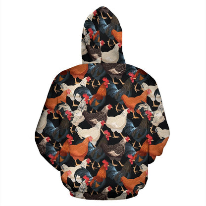 Chicken Print Pattern Pullover Hoodie