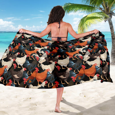 Chicken Print Pattern Sarong Pareo Wrap