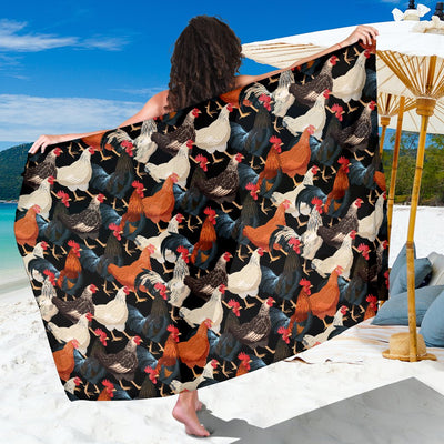 Chicken Print Pattern Sarong Pareo Wrap