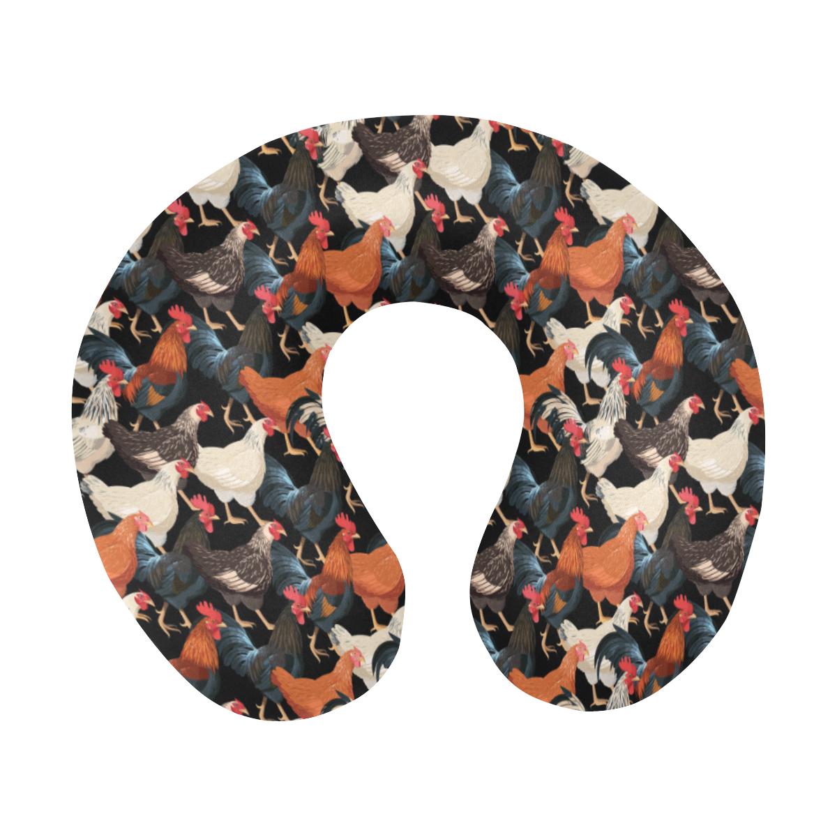 Chicken Print Pattern U-Shaped Travel Neck Pillow-JTAMIGO.COM