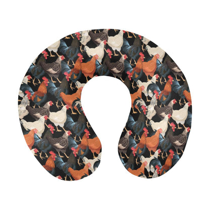 Chicken Print Pattern U-Shaped Travel Neck Pillow-JTAMIGO.COM
