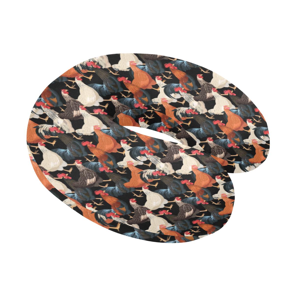 Chicken Print Pattern U-Shaped Travel Neck Pillow-JTAMIGO.COM