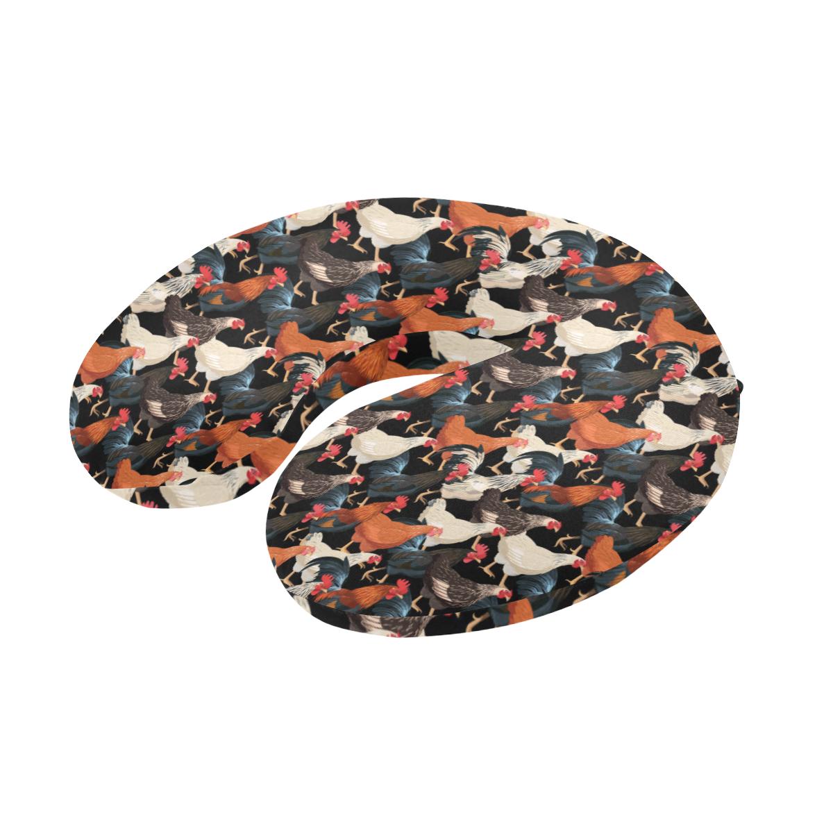 Chicken Print Pattern U-Shaped Travel Neck Pillow-JTAMIGO.COM