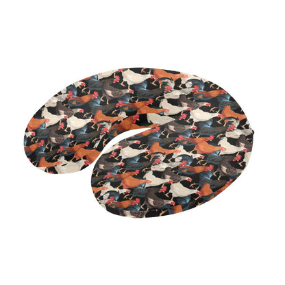 Chicken Print Pattern U-Shaped Travel Neck Pillow-JTAMIGO.COM