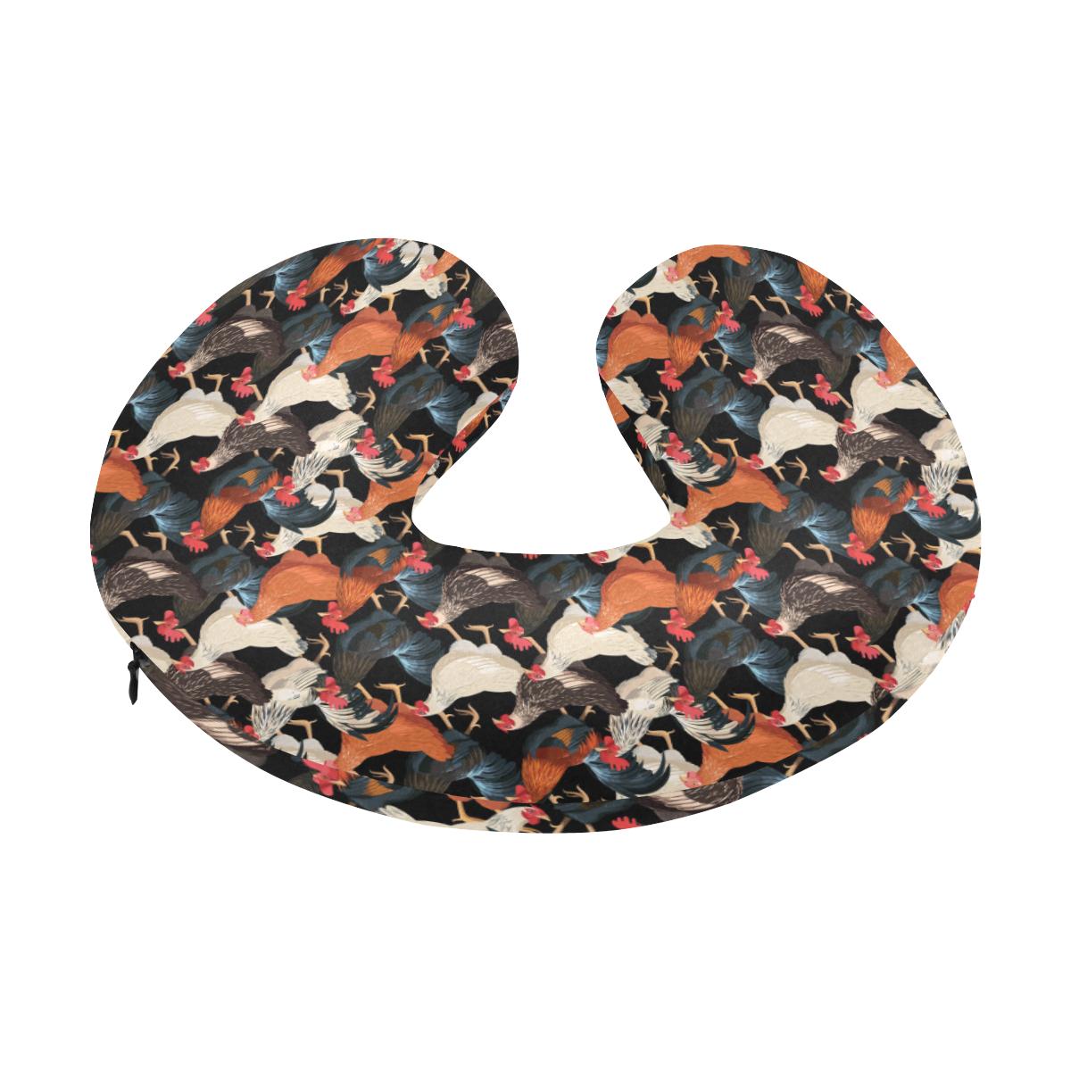 Chicken Print Pattern U-Shaped Travel Neck Pillow-JTAMIGO.COM