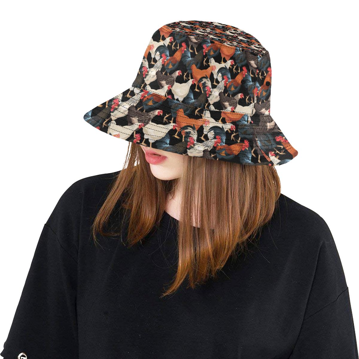 Chicken Print Pattern Unisex Bucket Hat