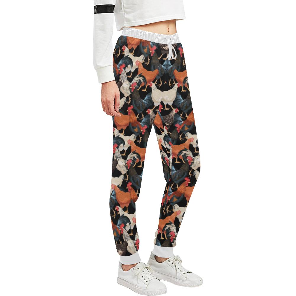 Chicken Print Pattern Unisex Casual Sweatpants (Model L11)-JTAMIGO.COM