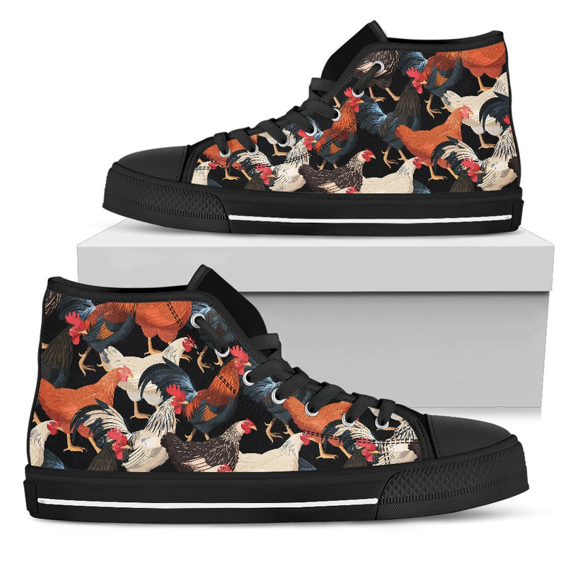 Chicken Print Pattern Women High Top Shoes