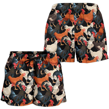 Chicken Print Pattern Women Shorts-JTAMIGO.COM