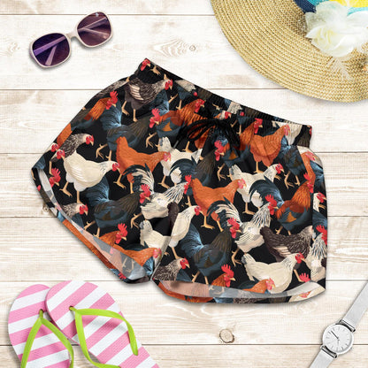 Chicken Print Pattern Women Shorts-JTAMIGO.COM
