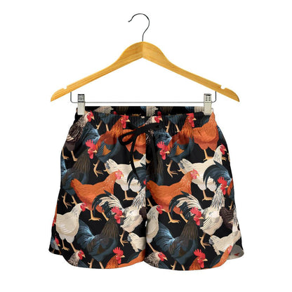 Chicken Print Pattern Women Shorts-JTAMIGO.COM
