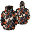 Chicken Print Pattern Zip Up Hoodie