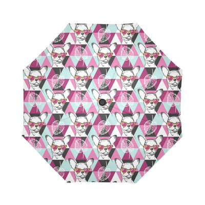 Chihuahua Cute Triangle Pattern Automatic Foldable Umbrella