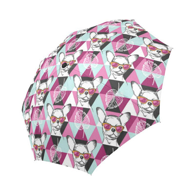 Chihuahua Cute Triangle Pattern Automatic Foldable Umbrella