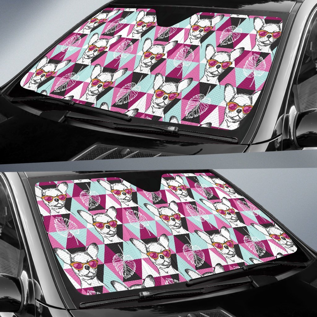 Chihuahua Cute Triangle Pattern Car Sun Shade For Windshield