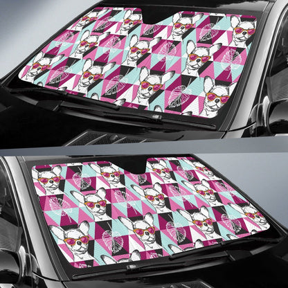 Chihuahua Cute Triangle Pattern Car Sun Shade For Windshield