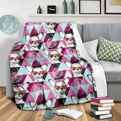 Chihuahua Cute Triangle Pattern Fleece Blanket
