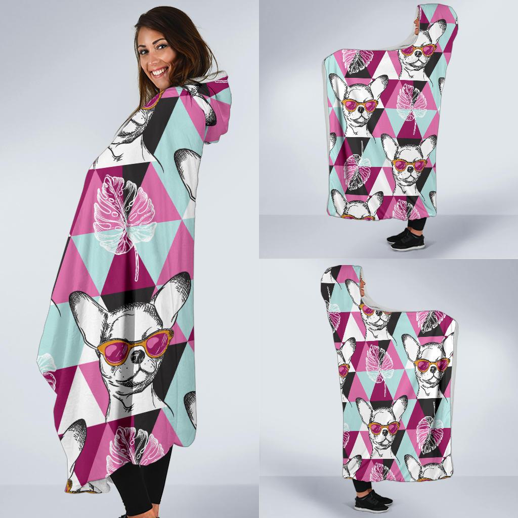 Chihuahua Cute Triangle Pattern Hooded Blanket-JTAMIGO.COM