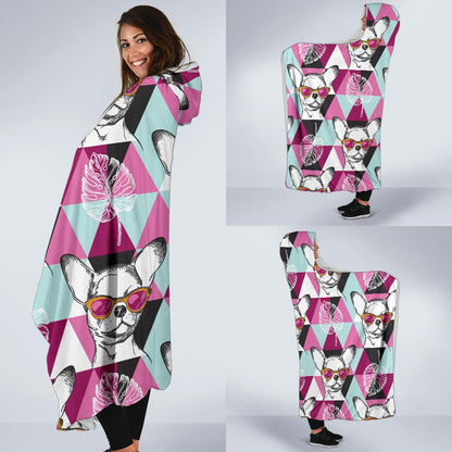 Chihuahua Cute Triangle Pattern Hooded Blanket-JTAMIGO.COM