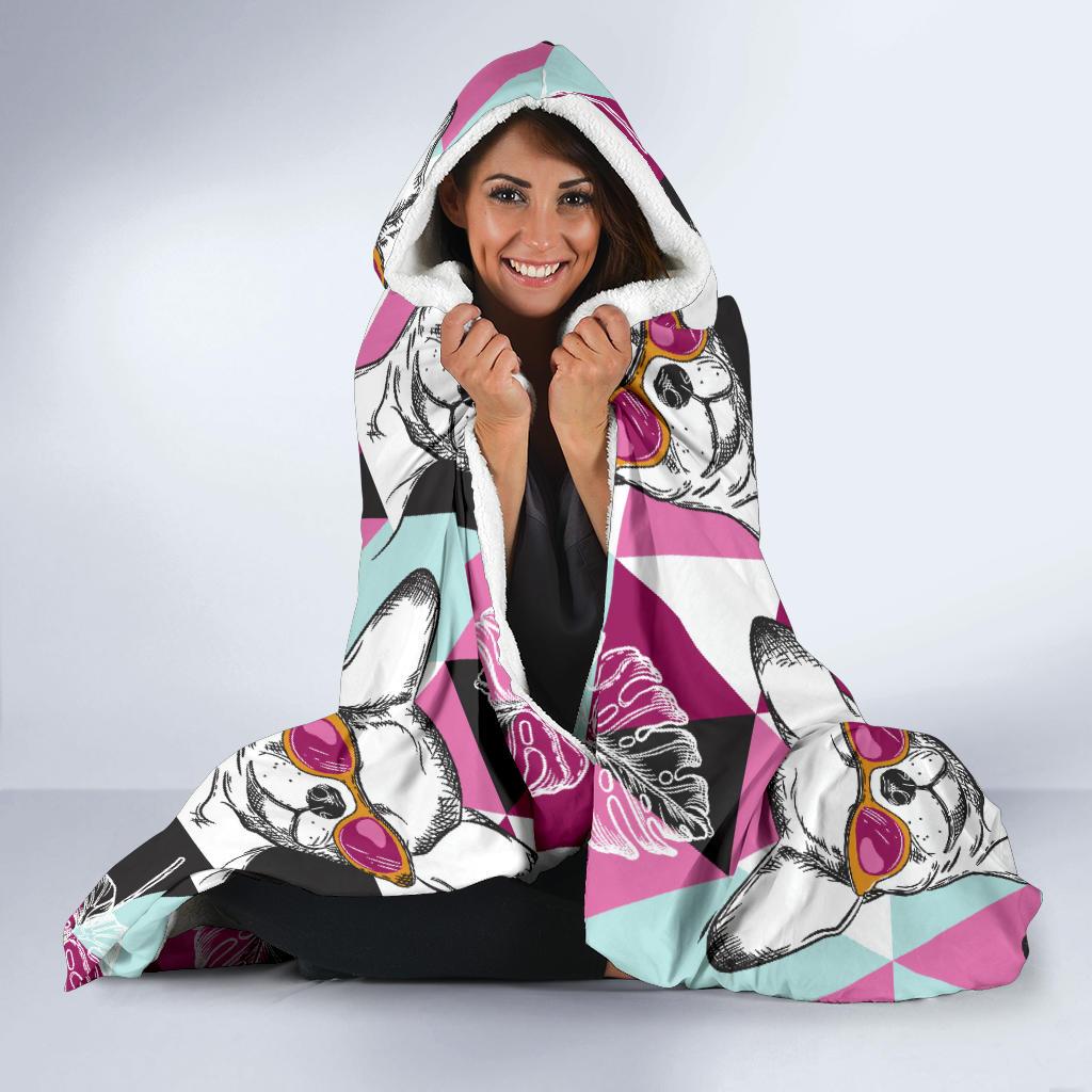 Chihuahua Cute Triangle Pattern Hooded Blanket-JTAMIGO.COM
