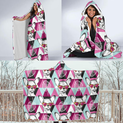 Chihuahua Cute Triangle Pattern Hooded Blanket-JTAMIGO.COM